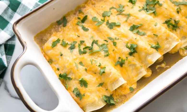 Green Chile and Chicken Enchilada