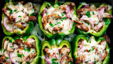 Lean & Green Philly Cheesesteak Stuffed Peppers