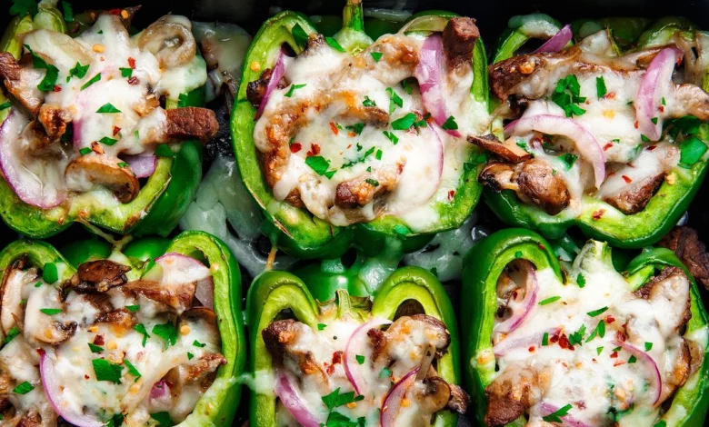 Lean & Green Philly Cheesesteak Stuffed Peppers
